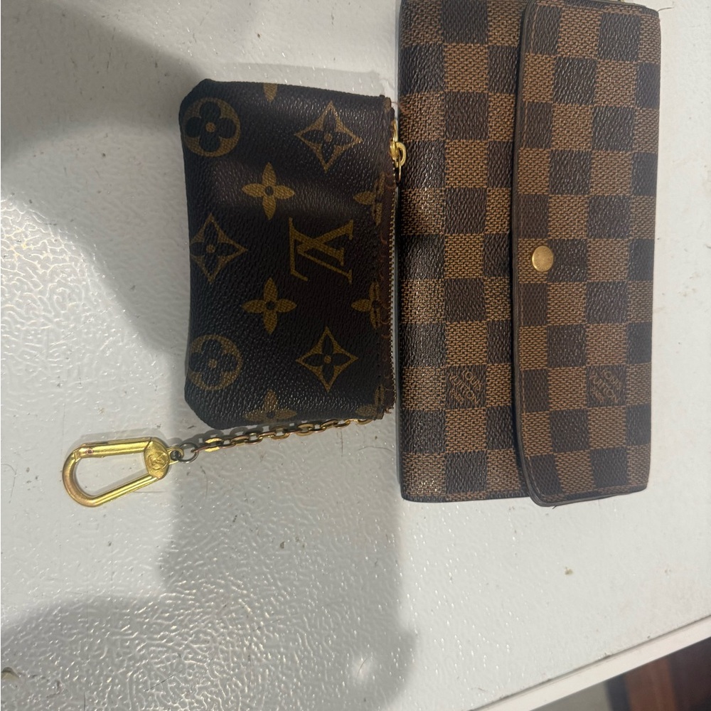 Authentic Louis Vuitton Damier Wallet and Monogram coin pouch